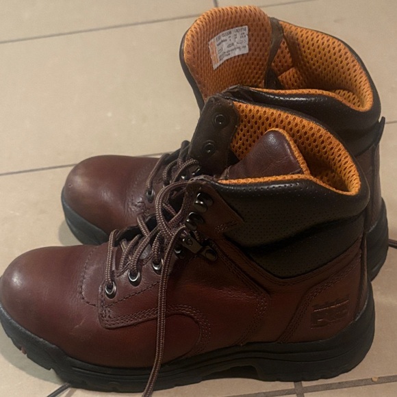 Timberland Dark Brown Leather Work Boots size 6 - Picture 4 of 6